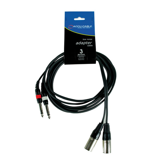 AC-2J6S-2XM/3 2x jack Stereo 6,3/2x XLR