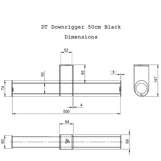 DT Downrigger 50cm Black