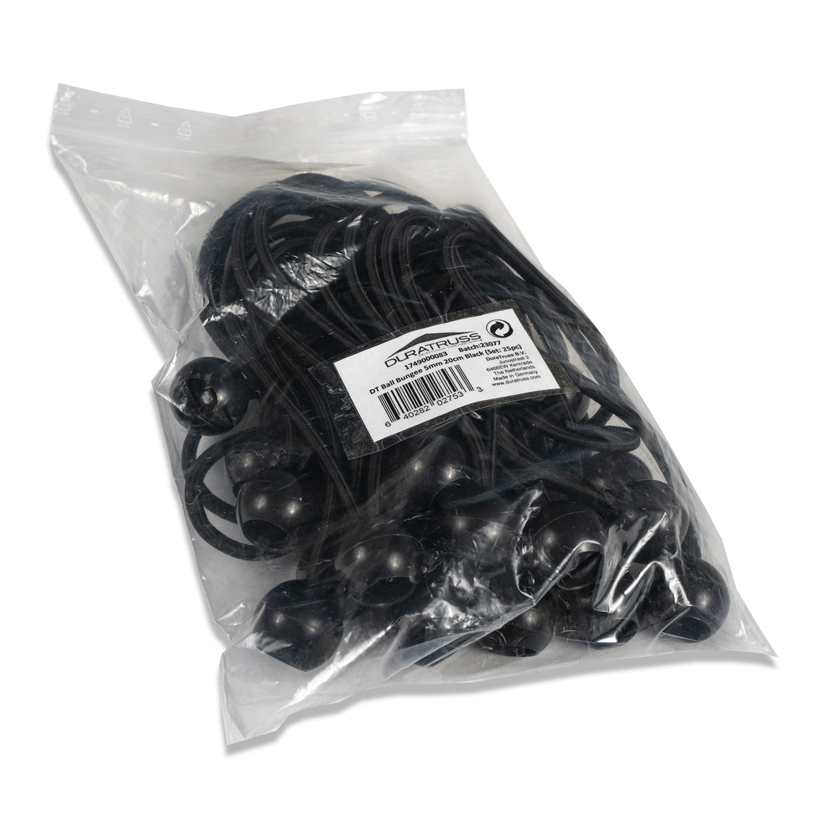 DT Ball Bungee 5mm 20cm Black (Set:25pc)