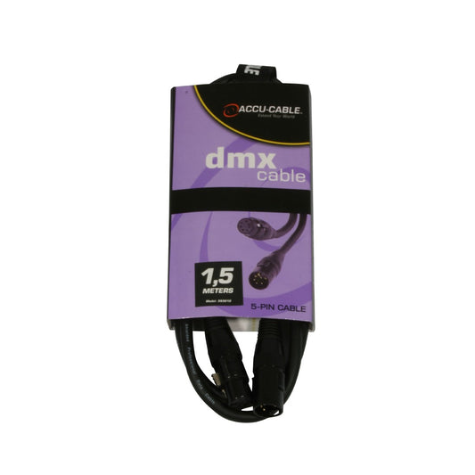 AC-DMX5/1,5 -5 p. XLR m/5 p. XLR f 1,5m